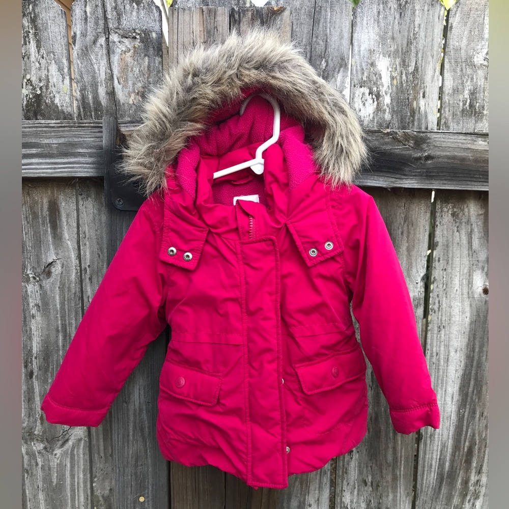 EUC Pink Girls Winter Coat with Hood Old Navy sz 3T